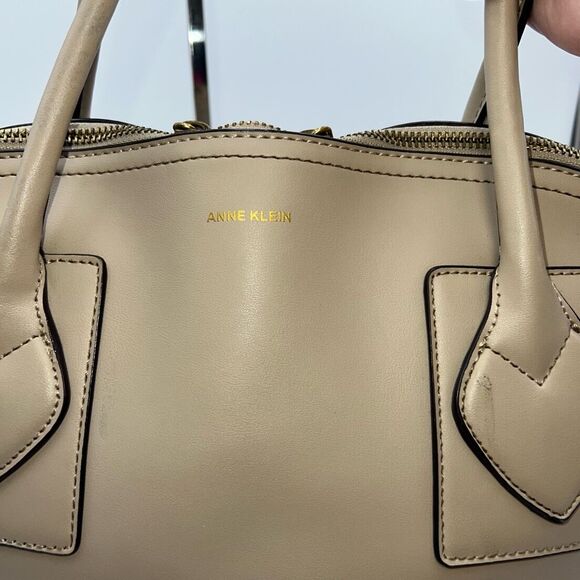 Anne Klein Faux Leather Deep Cream Domed Large‎ Bag - Picture 5 of 10